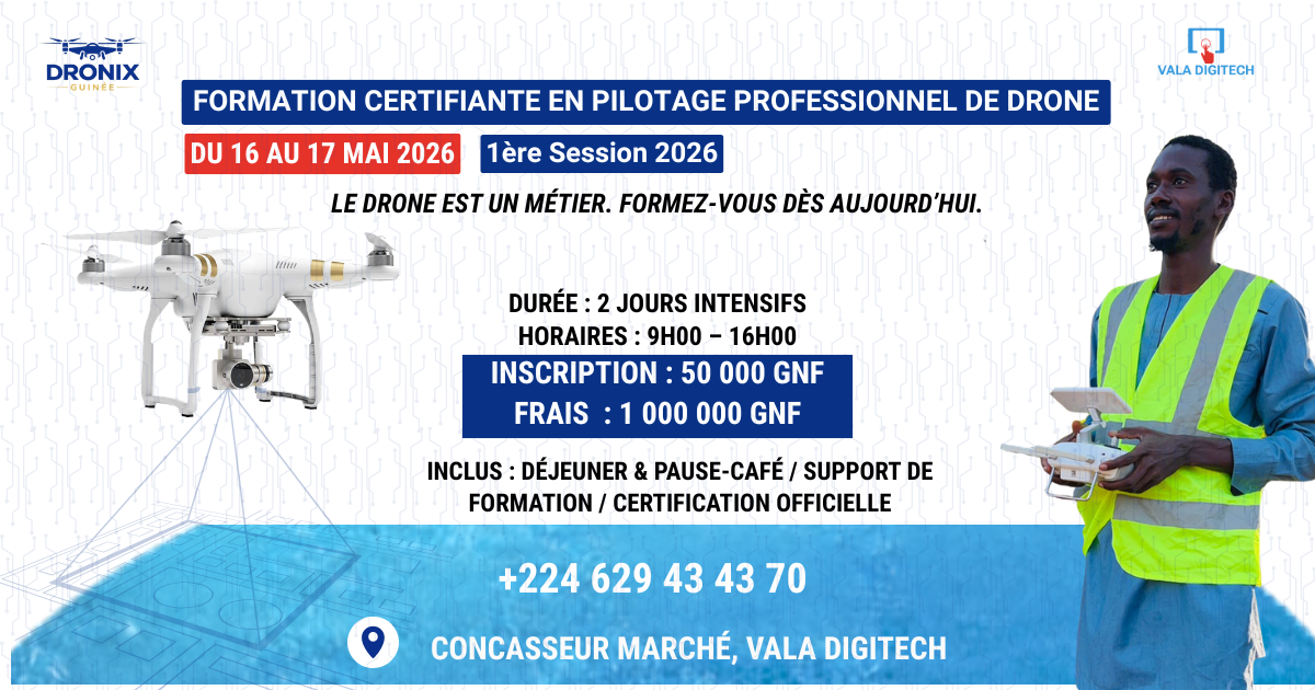 Formation Certifiante en Pilotage Professionnel de Drone