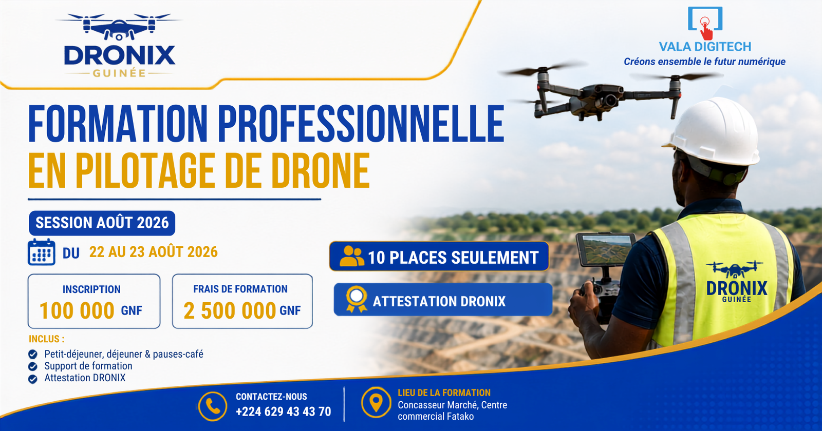 Formation professionnelle en pilotage de drone