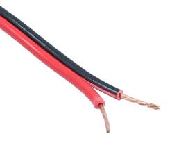 Fil électrique plat rouge noir 2 fils 1 mm² en Mètre