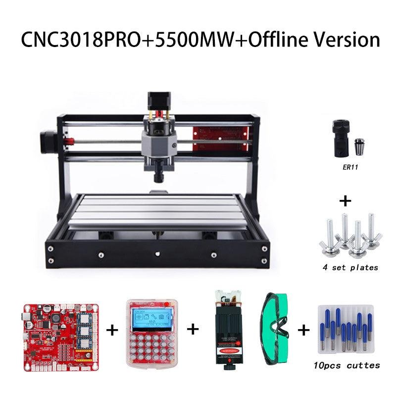 Machine CNC 3018 de Gravure et Découpe avec Laser 5500 mW et Contrôleur Offline – GRBL